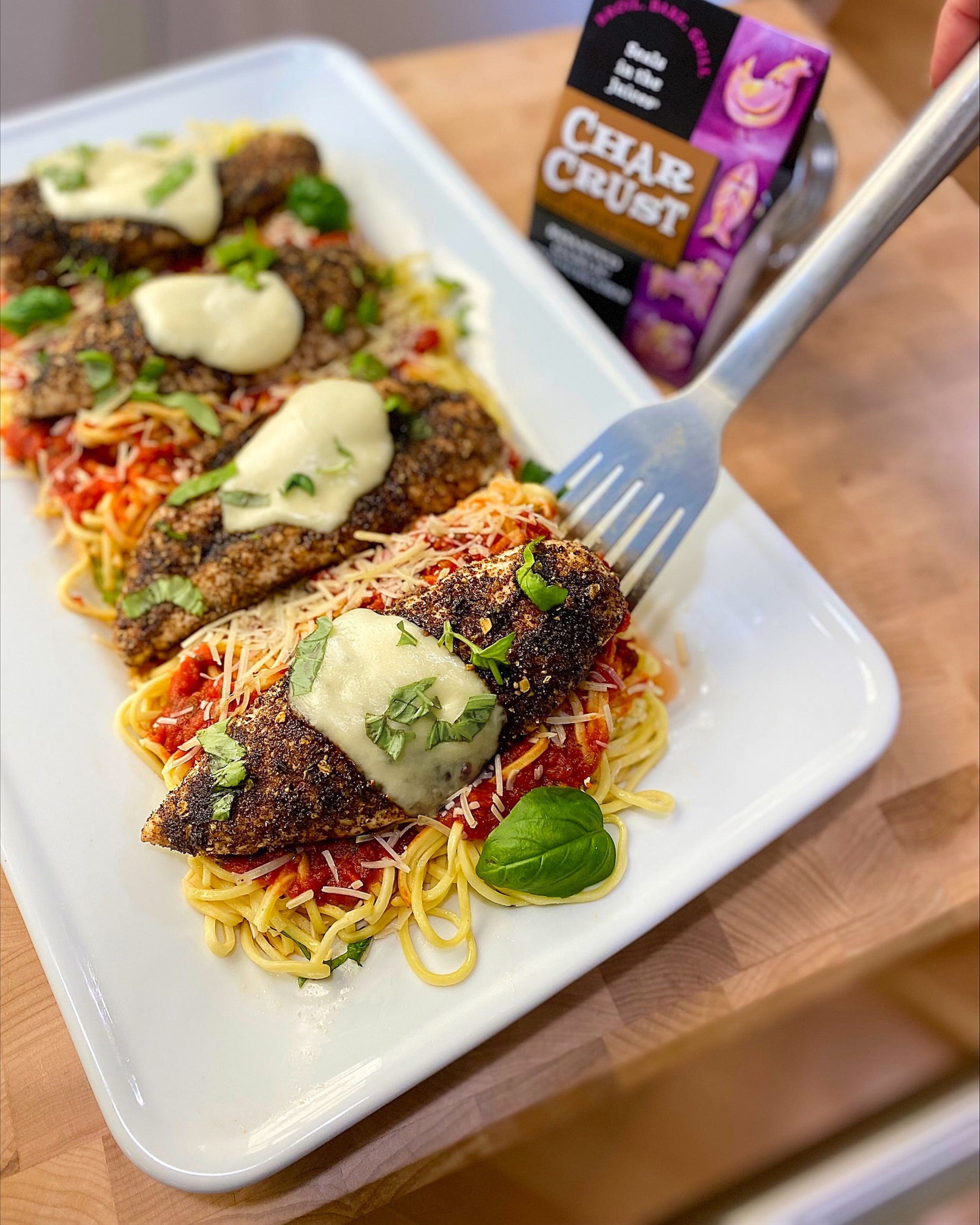 Roasted Garlic Peppercorn Chicken Parmesan – Char Crust® Dry-Rub Seasonings