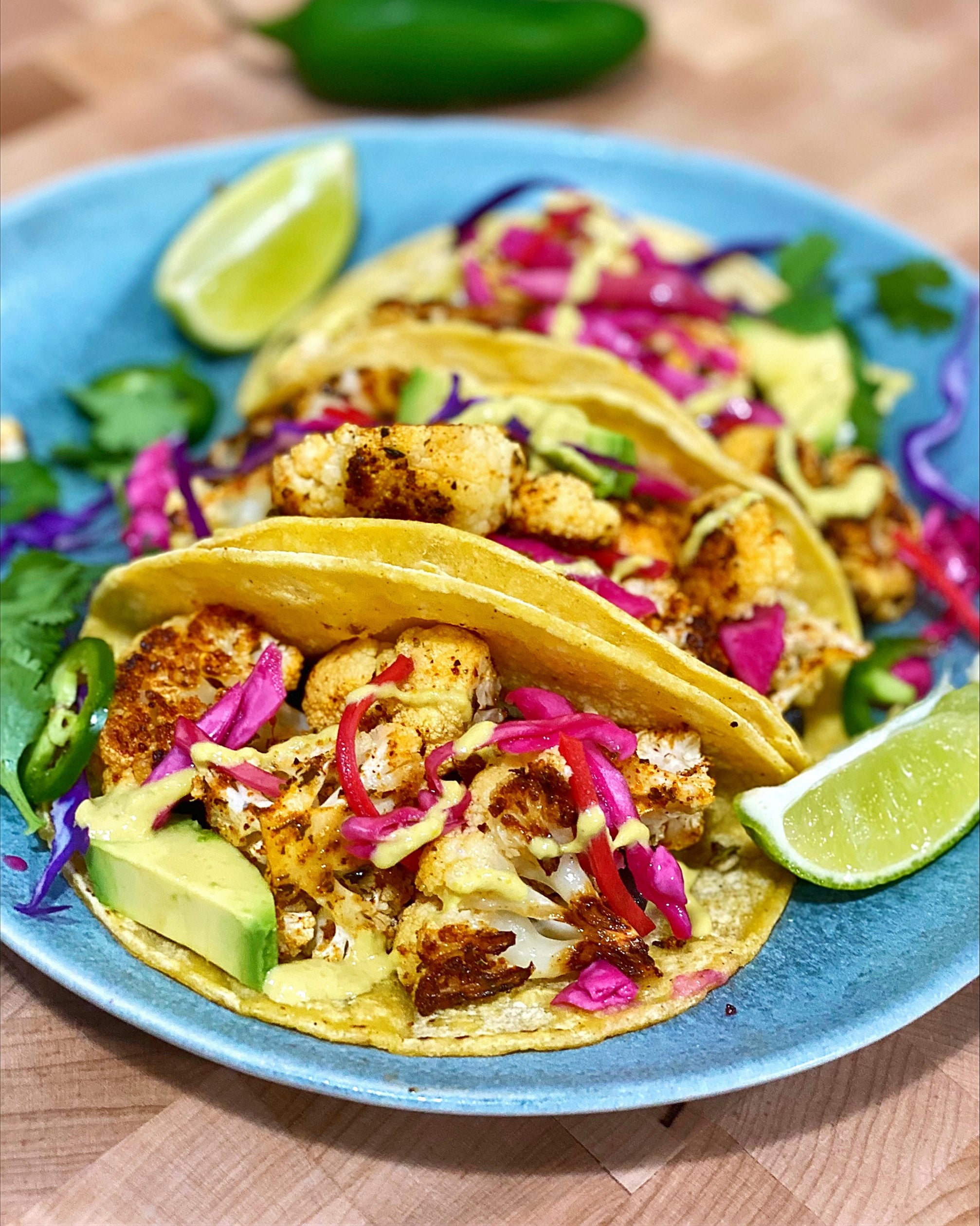 Chipotle Cauliflower & Black Bean Tacos